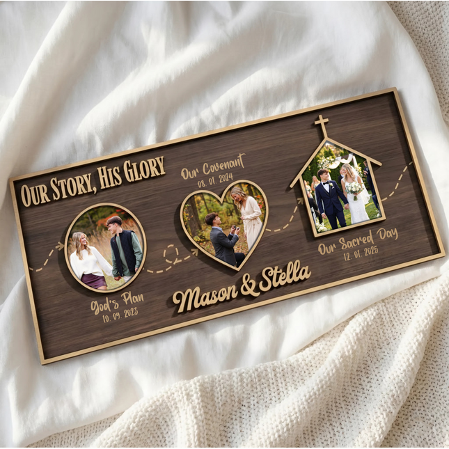 Circle Heart Church - Brown - Customizable Image Board