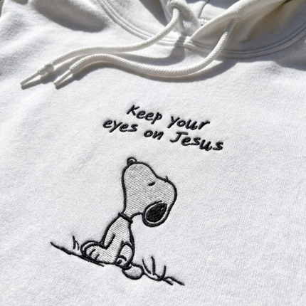 Keep Your Eyes on Jesus Embroidered Hoodie