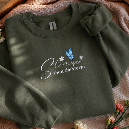 Stronger Than The Storm Embroidered Sweatshirt