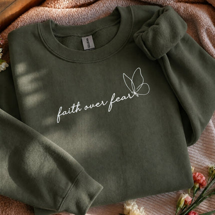 Faith Over Fear Embroidred Sweatshirt