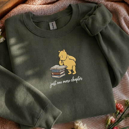 Just One More Chapter Winnie the Pooh Embroidered Sweatshirt