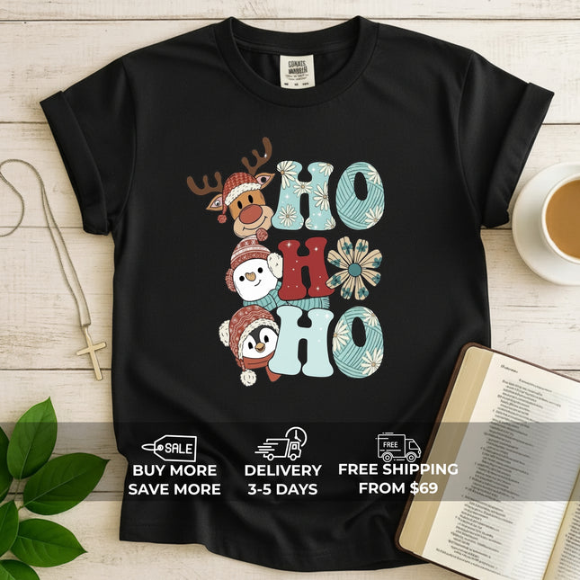 Comfort Colors Reindeer Snowman Penguin Christmas T-Shirt