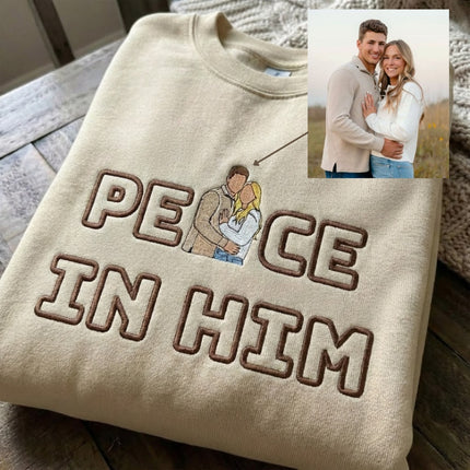 Peace In Him Embroidered Sweatshirt