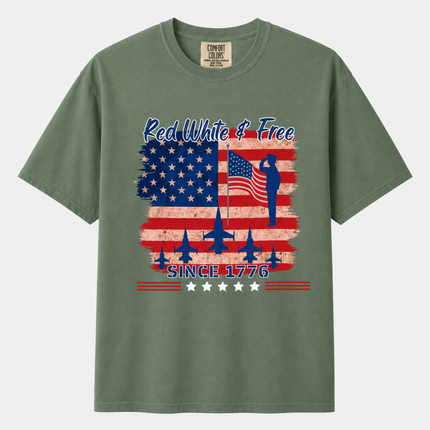 Comfort Colors Red White & Free Since 1776 T-Shirt