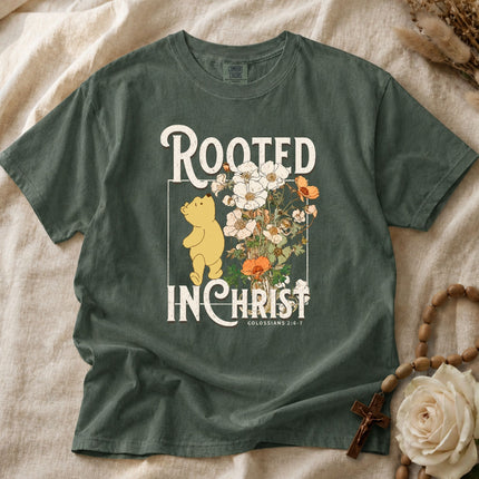 Comfort Colors Rooted In Christ Floral T-shirt