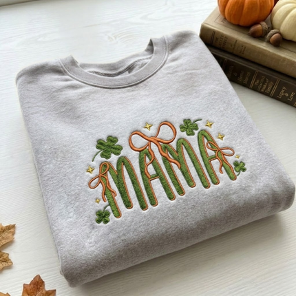 Lucky Mama Embroidered Sweatshirt