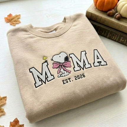 Snoopy Mama Embroidered Sweatshirt