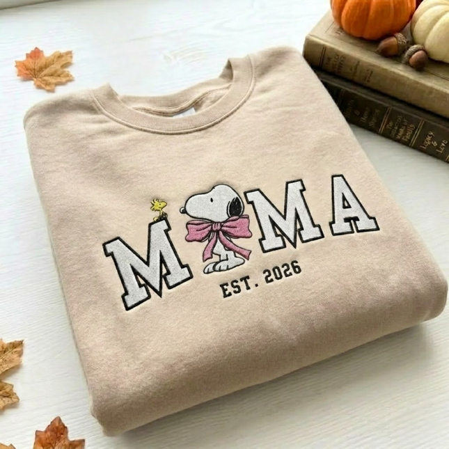 Snoopy Mama Embroidered Sweatshirt