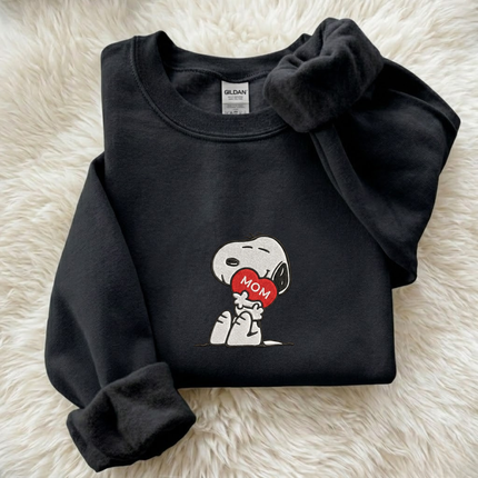 Snoopy Mom Embroidered Sweatshirt
