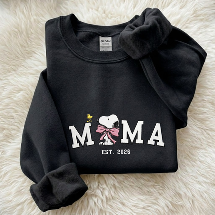 Snoopy Mama Embroidered Sweatshirt