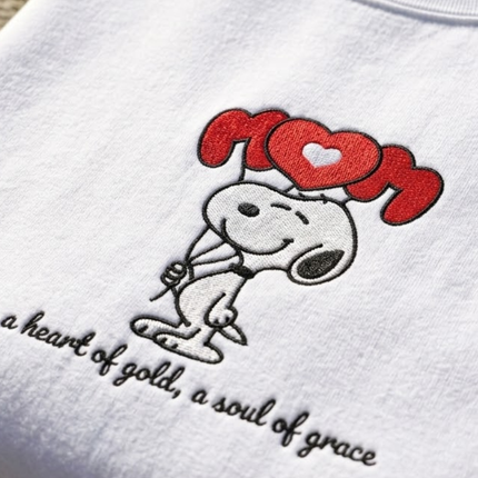 Mom's Golden Grace Embroidered Sweatshirt