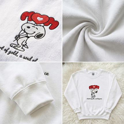 Mom's Golden Grace Embroidered Sweatshirt