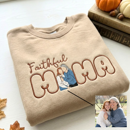 Faithful Mama Embroidered Sweatshirt