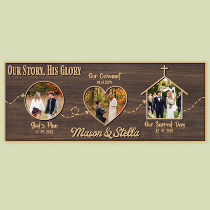 Circle Heart Church - Brown - Customizable Image Board