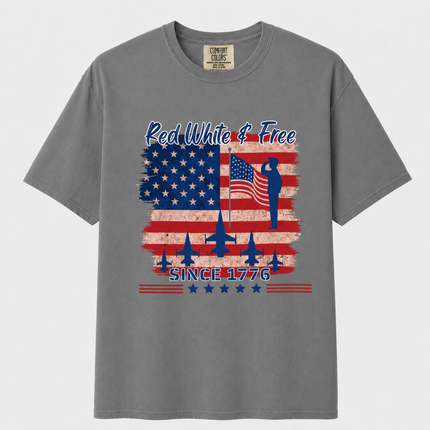 Comfort Colors Red White & Free Since 1776 T-Shirt