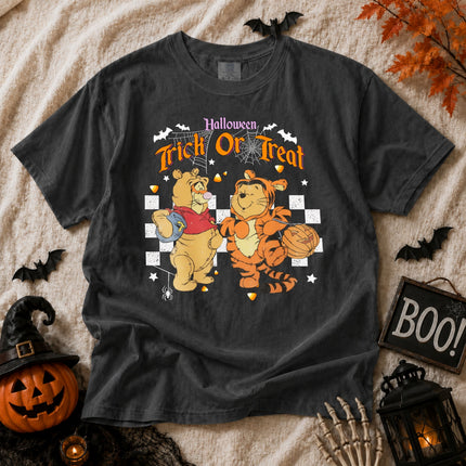 Comfort Colors Halloween Tigger And Pooh Trick Or Treat T-shirt