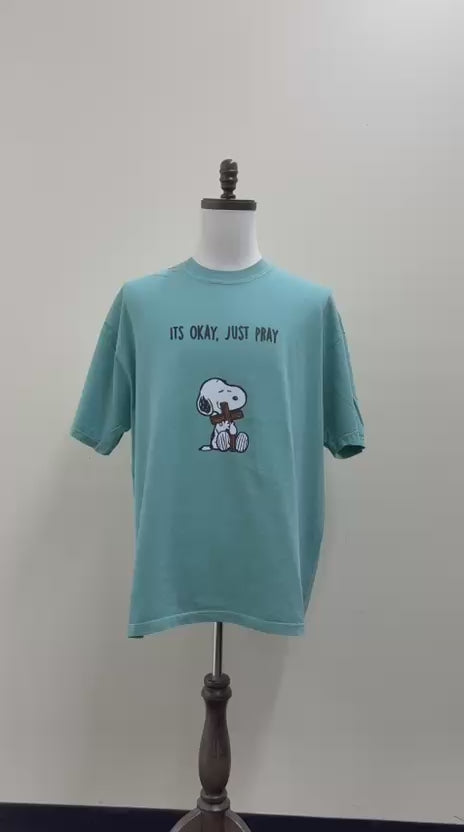 Comfort Colors It's Okay Just Pray Snoopy Christian T-Shirt