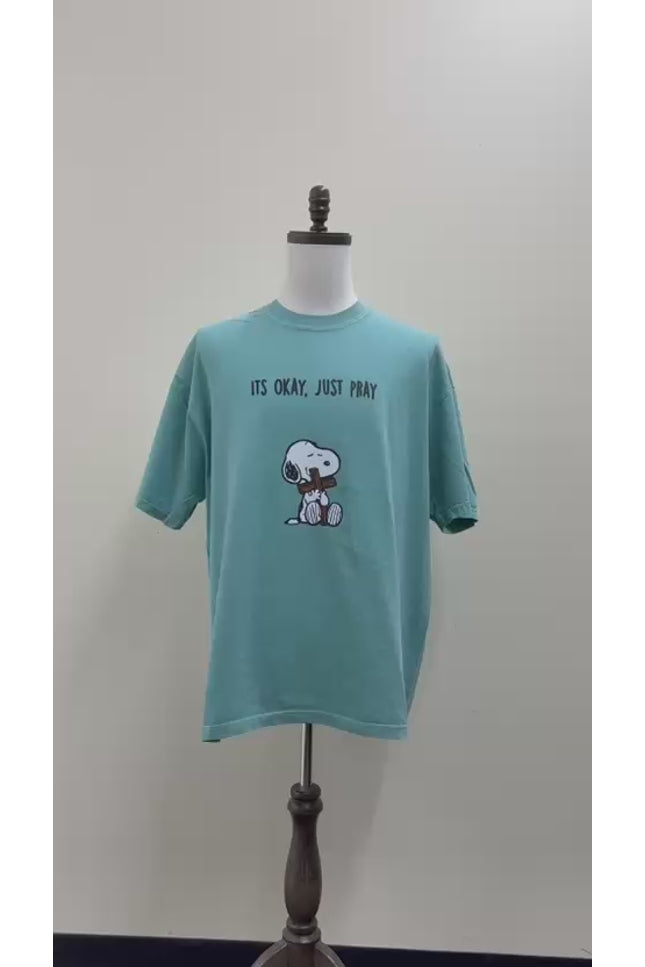 Comfort Colors It's Okay Just Pray Snoopy Christian T-Shirt