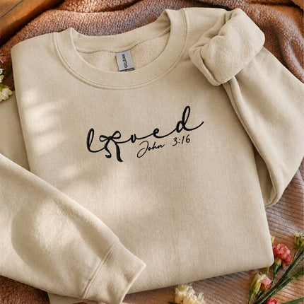 Loved John 3:16 Embroidered Sweatshirt