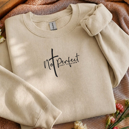 Not Perfect Just Forgiven Embroidered Sweatshirt