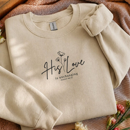 His Love is Unchanged Floral Embroidered Sweatshirt