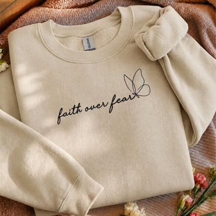 Faith Over Fear Embroidred Sweatshirt