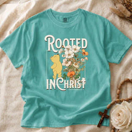 Comfort Colors Rooted In Christ Floral T-shirt