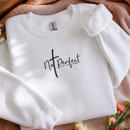 Not Perfect Just Forgiven Embroidered Sweatshirt