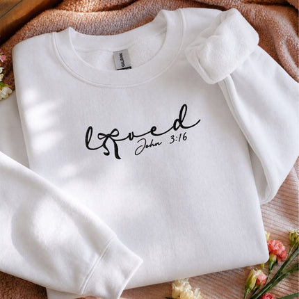 Loved John 3:16 Embroidered Sweatshirt