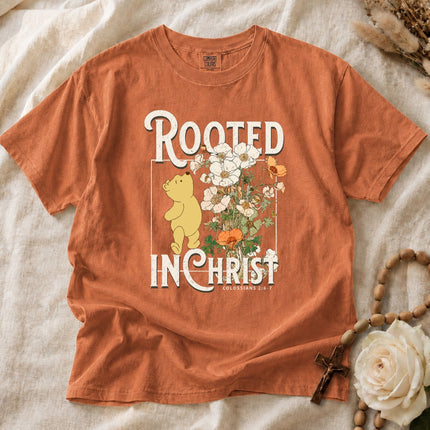 Comfort Colors Rooted In Christ Floral T-shirt